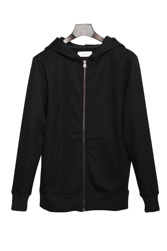 SILENT ZIP HOODIE-BLACK