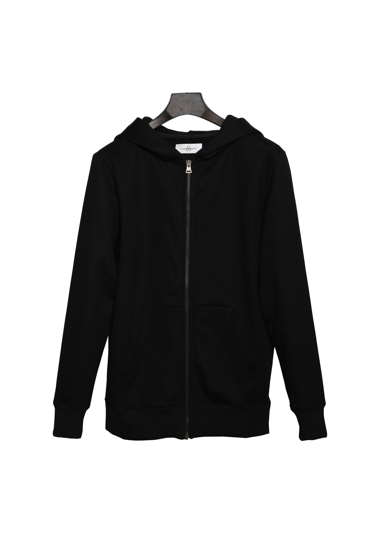 SILENT ZIP HOODIE-BLACK