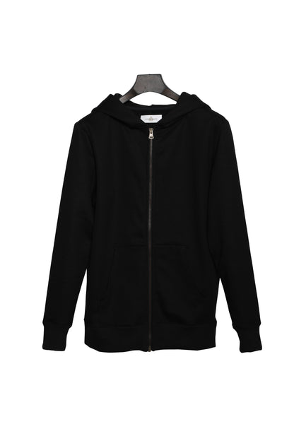 SILENT ZIP HOODIE-BLACK