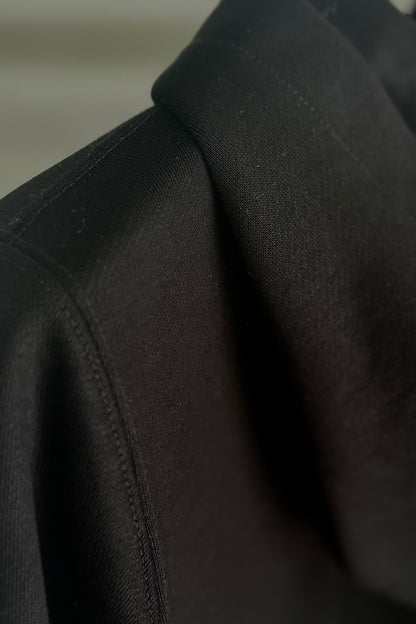 SILENT ZIP HOODIE-BLACK