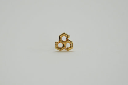 "Honey Comb Stud" Gold Coating