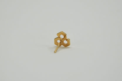 "Honey Comb Stud" Gold Coating