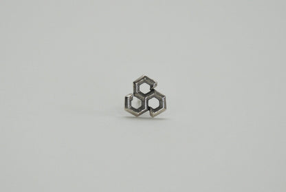 "Honey Comb Stud" Silver#925