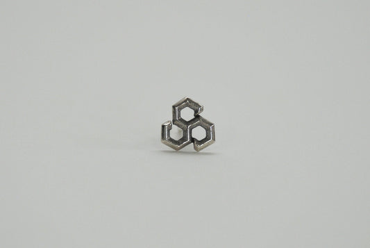 "Honey Comb Stud" Silver#925