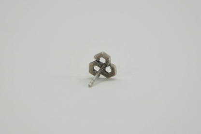 "Honey Comb Stud" Silver#925